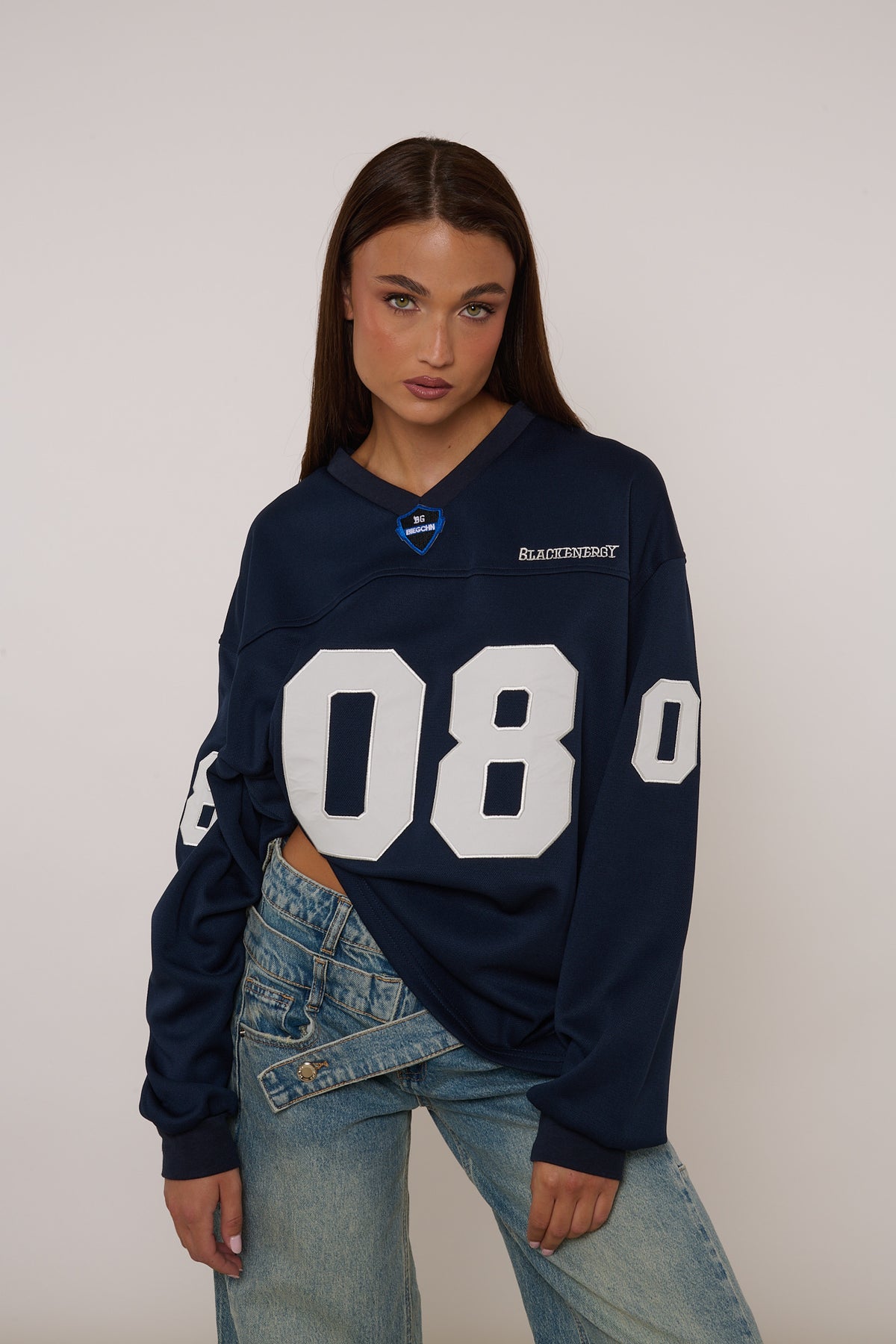 Maglia ‘08’ Scollo V blu notte