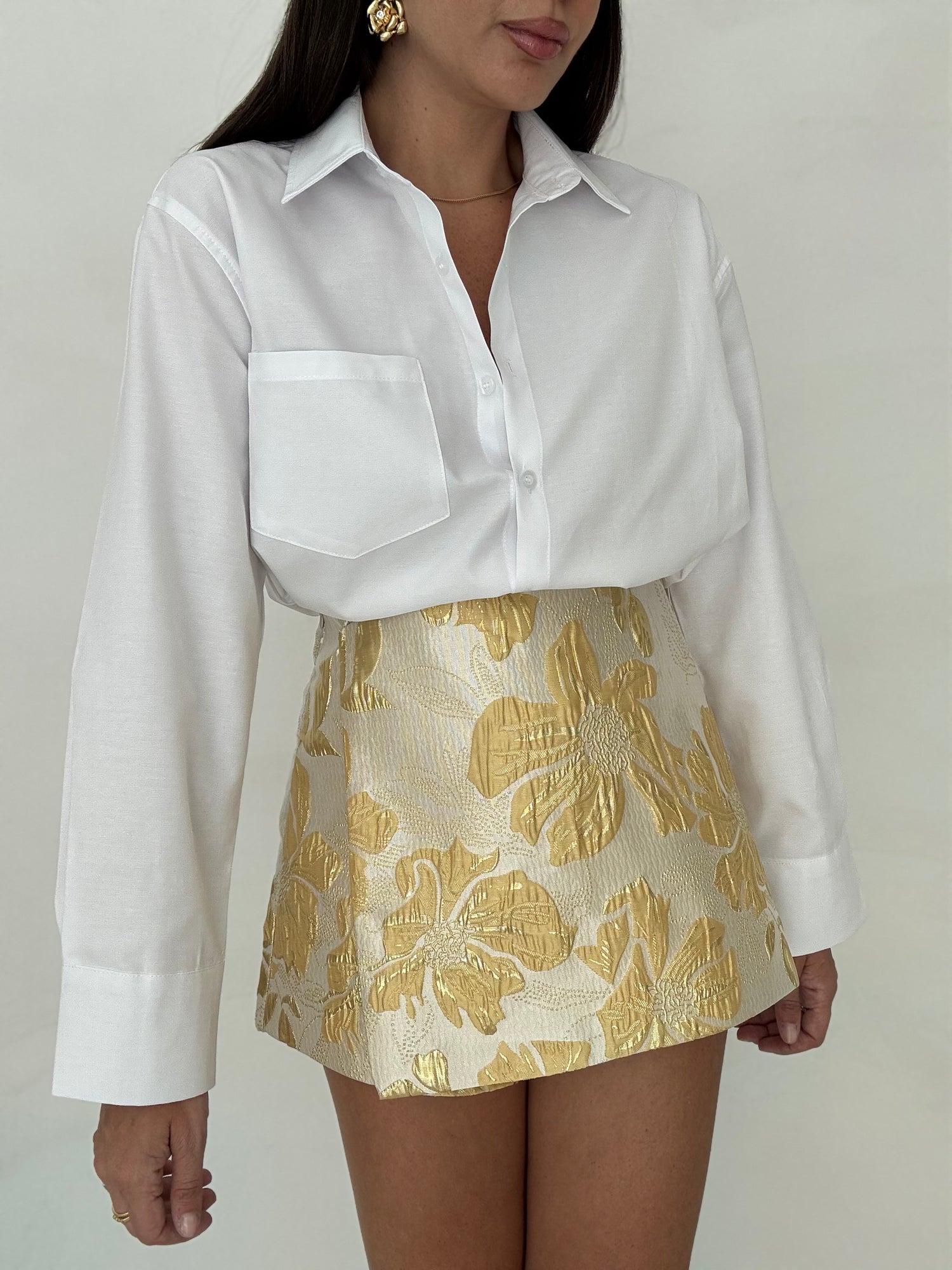 Gonna/Pantaloncino ‘FIORI LAMINATI’ Beige