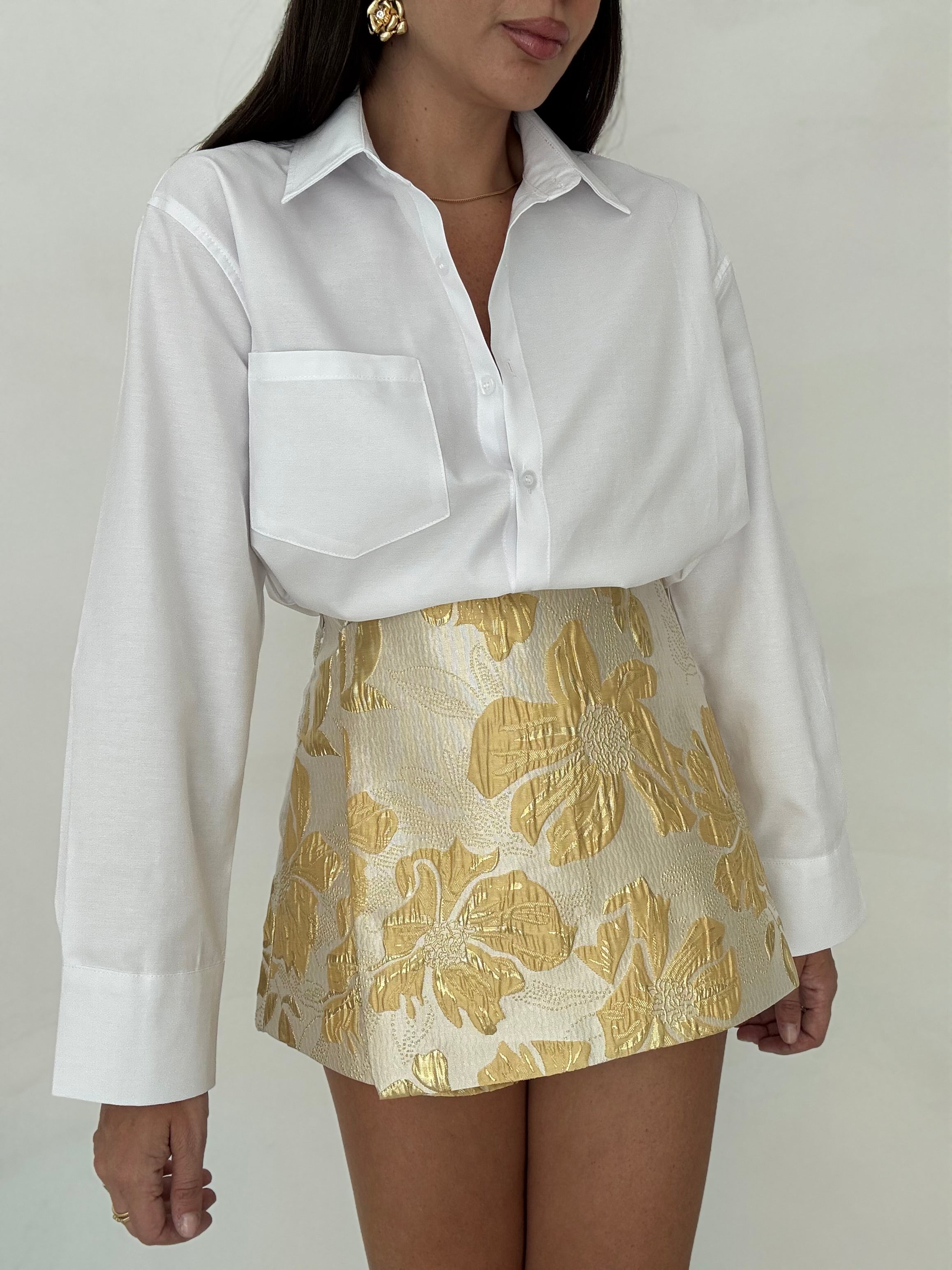 Gonna/Pantaloncino ‘FIORI LAMINATI’ Beige