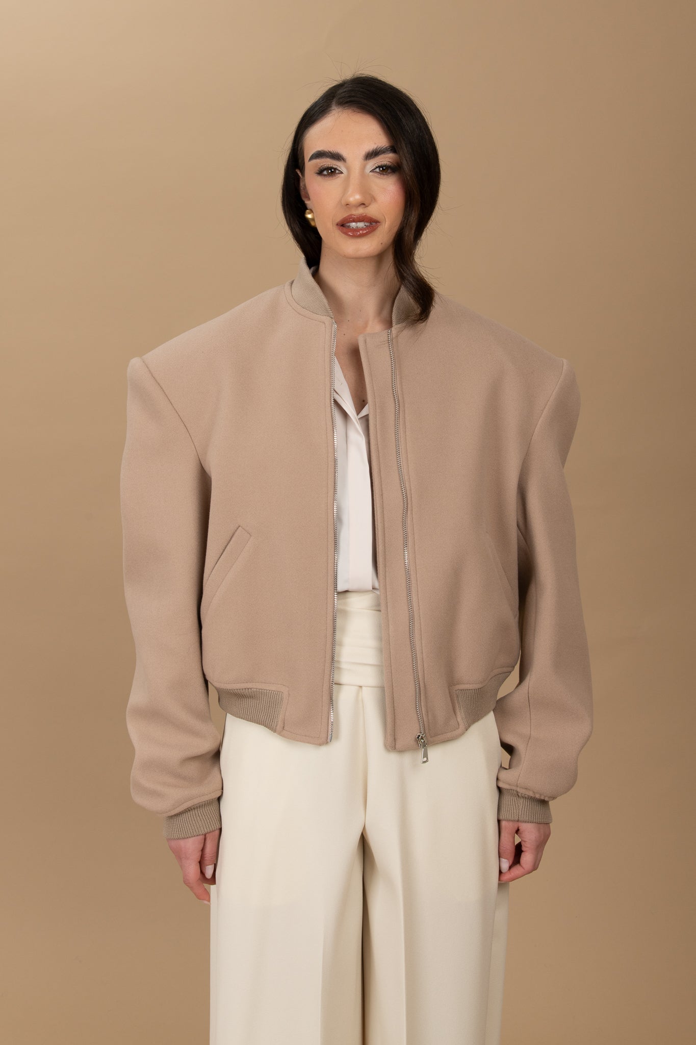 Bomber ‘MAXI SPALLINA’ 3&33 Beige