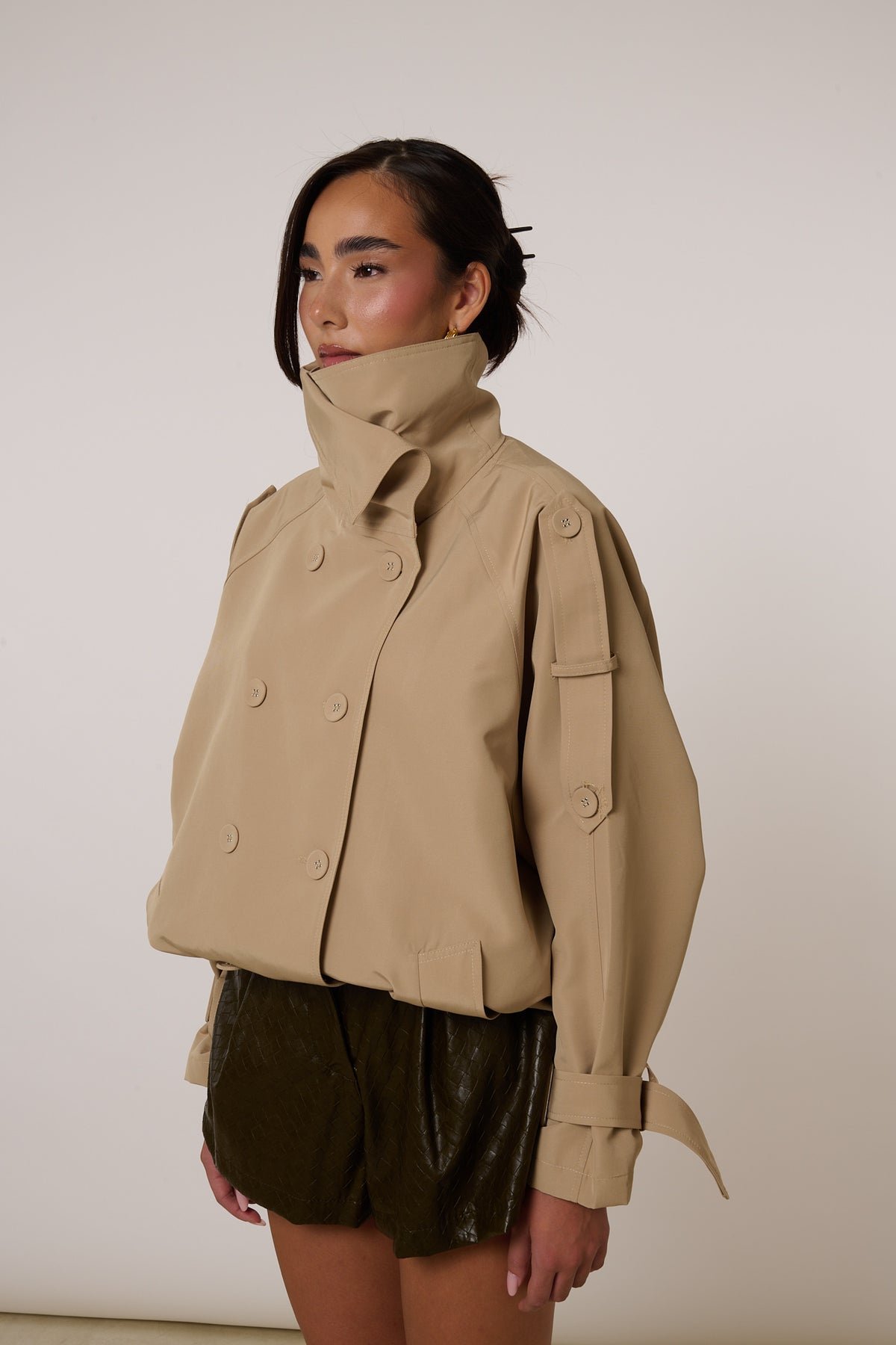 Bomber/Trench ‘COLLO ALTO’ Beige