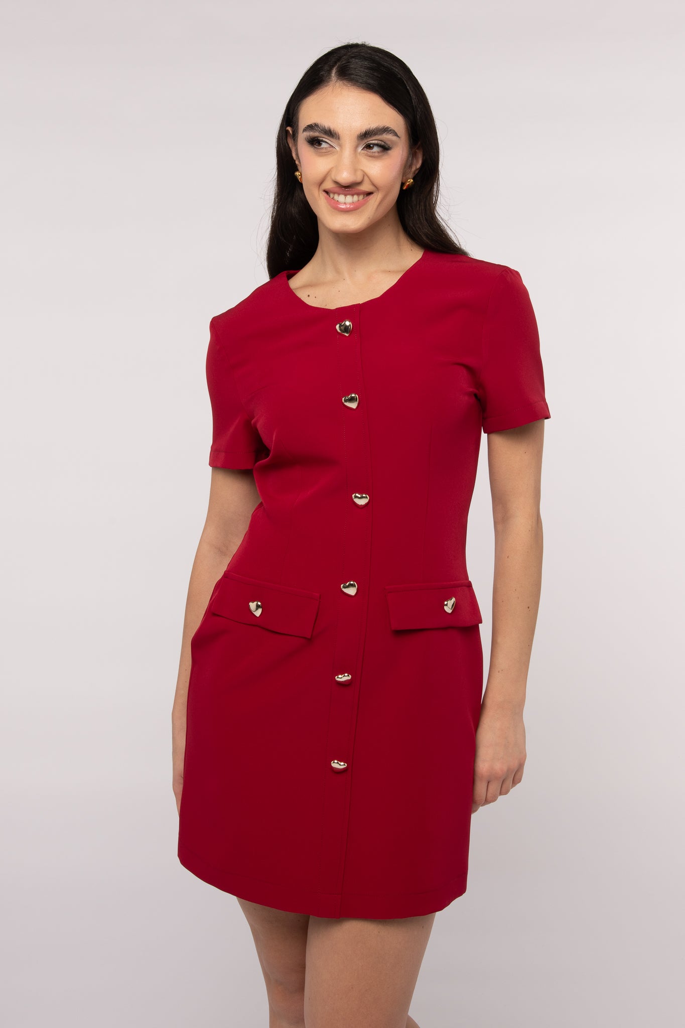 Abito ‘BOTTONI CUORE 3&33 ’ Rosso